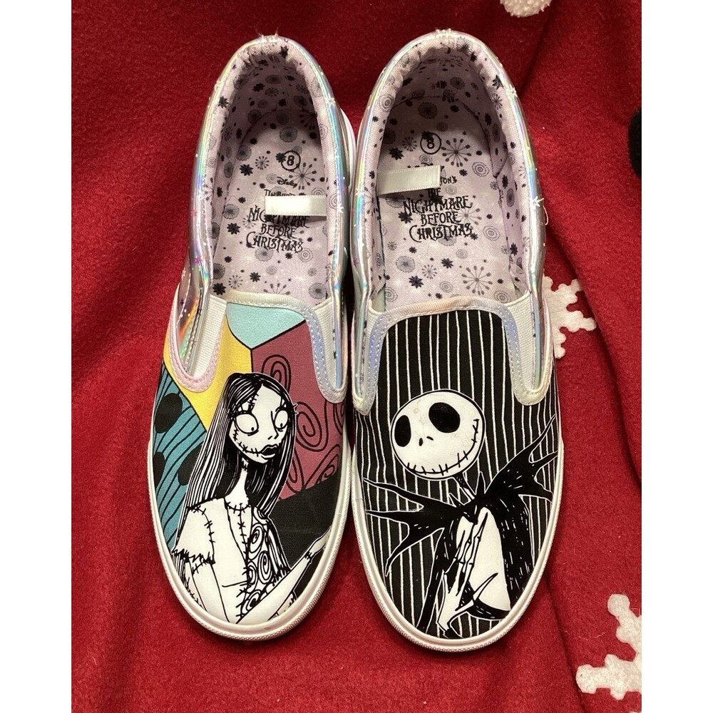 Disney Women’s Size 8 The Nightmare Before Christmas Ground Up Slip On Shoes